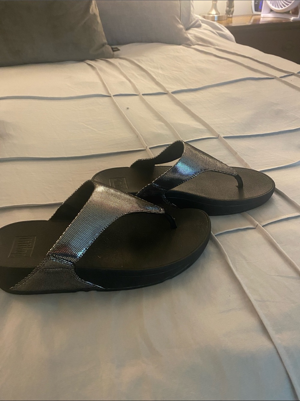 Fitflop Black Metallic Thong Sandals